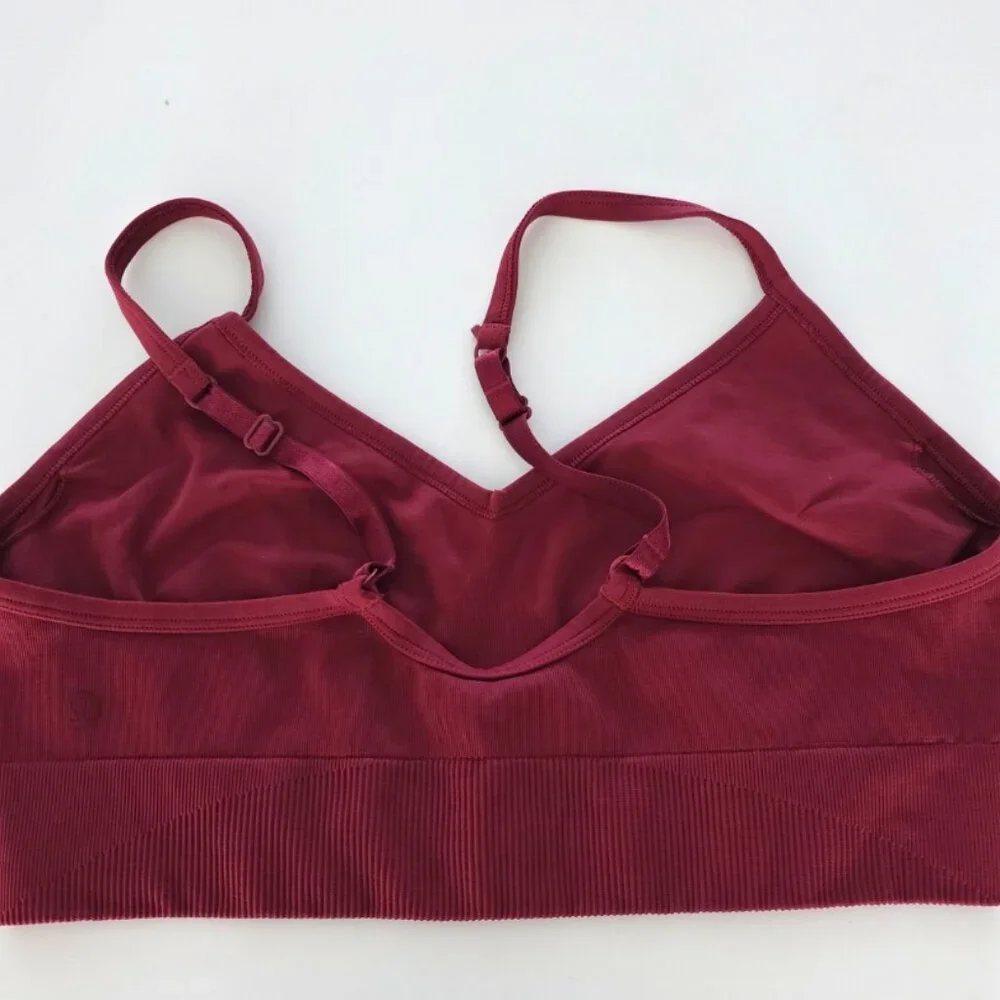 nwot Lululemon Ebb to Street Bra, Color Chianti